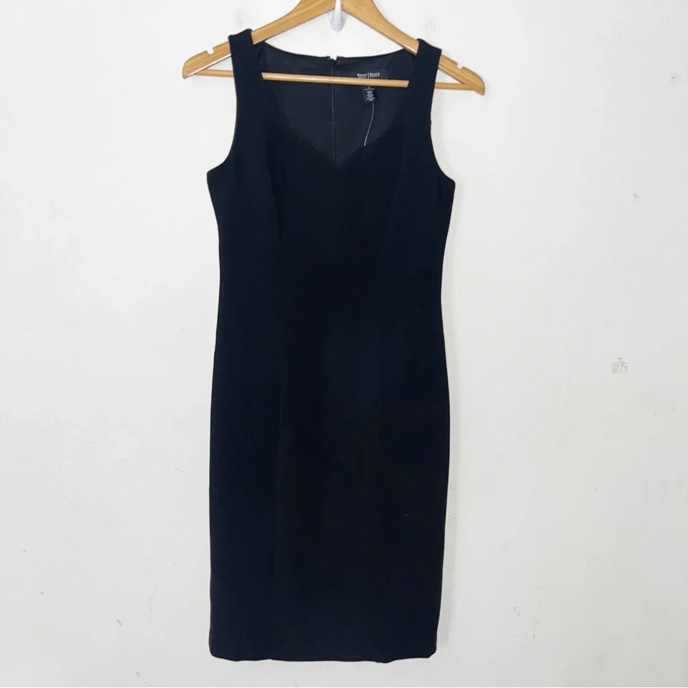 NWT White House Black Market black sweetheart neckline sleeveless sheath dress 2